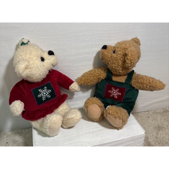 Hallmark Christmas Plush Kiss Kiss Mistletoe Kissing Bears Magnetic Noses 9" - Picture 2 of 11